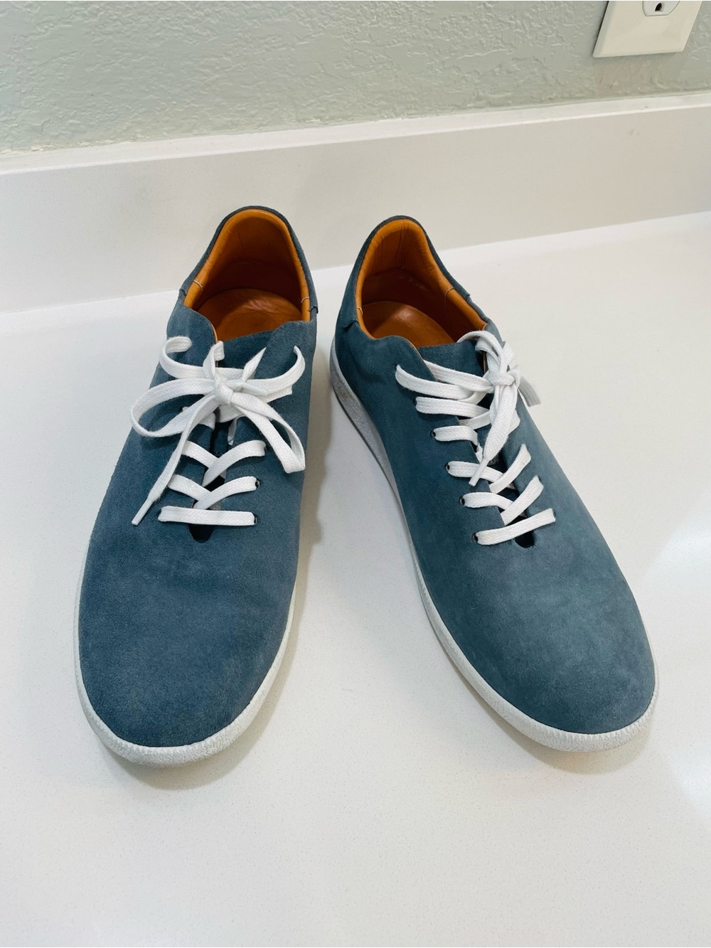 Beckett Simonon Men's Casual Teal Suede Sneakers leather lined